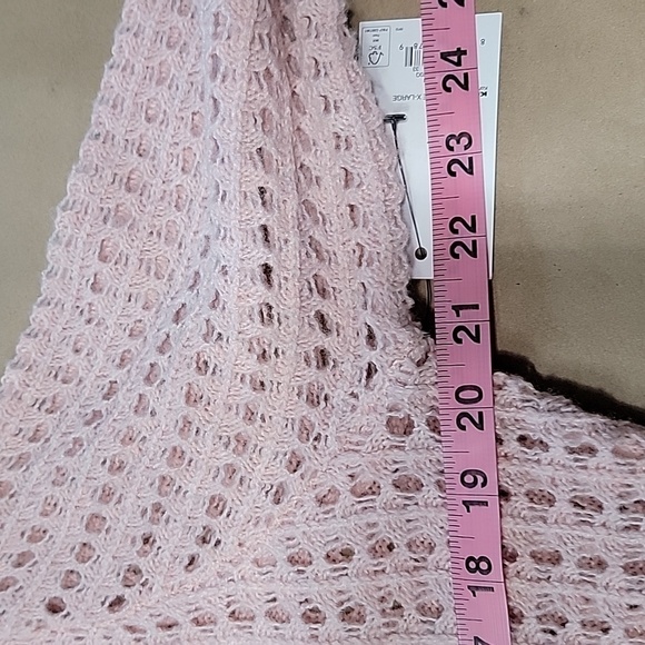 SO Size XL Juniors Light Pink Pointelle Wrap Front Sweater, NEW With Tag - Picture 11 of 16